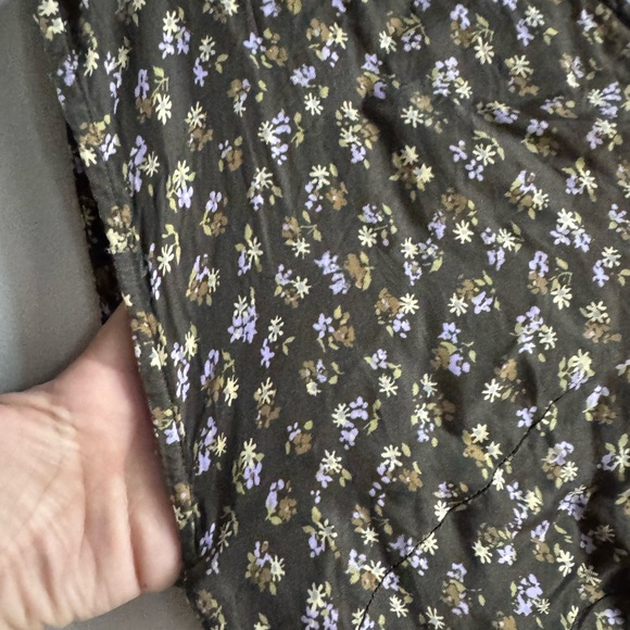 Madewell Olive Floral Midi Dress Cottagecore Boho Short Sleeve coquette girl 10 - Picture 4 of 7